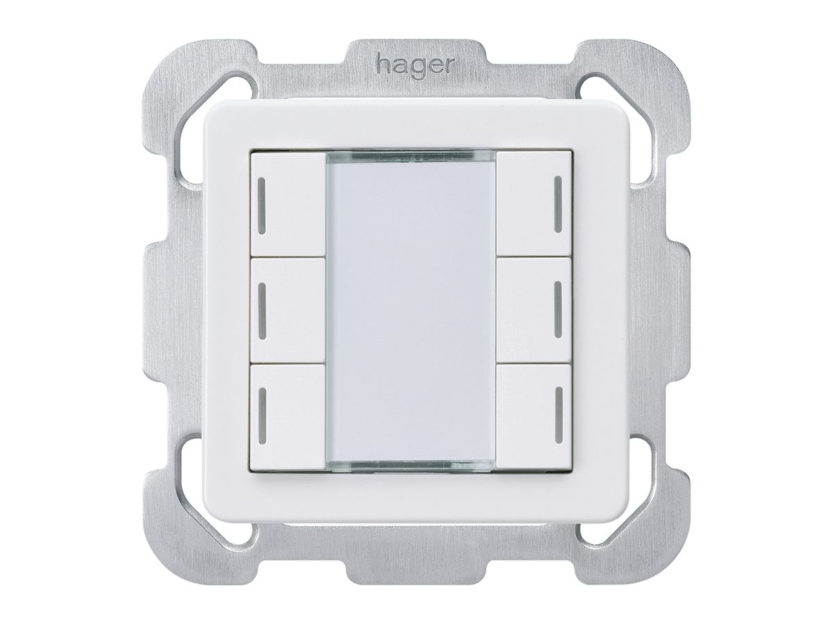 UP-Taster Hager basico B KNX 6-fach LED weiss