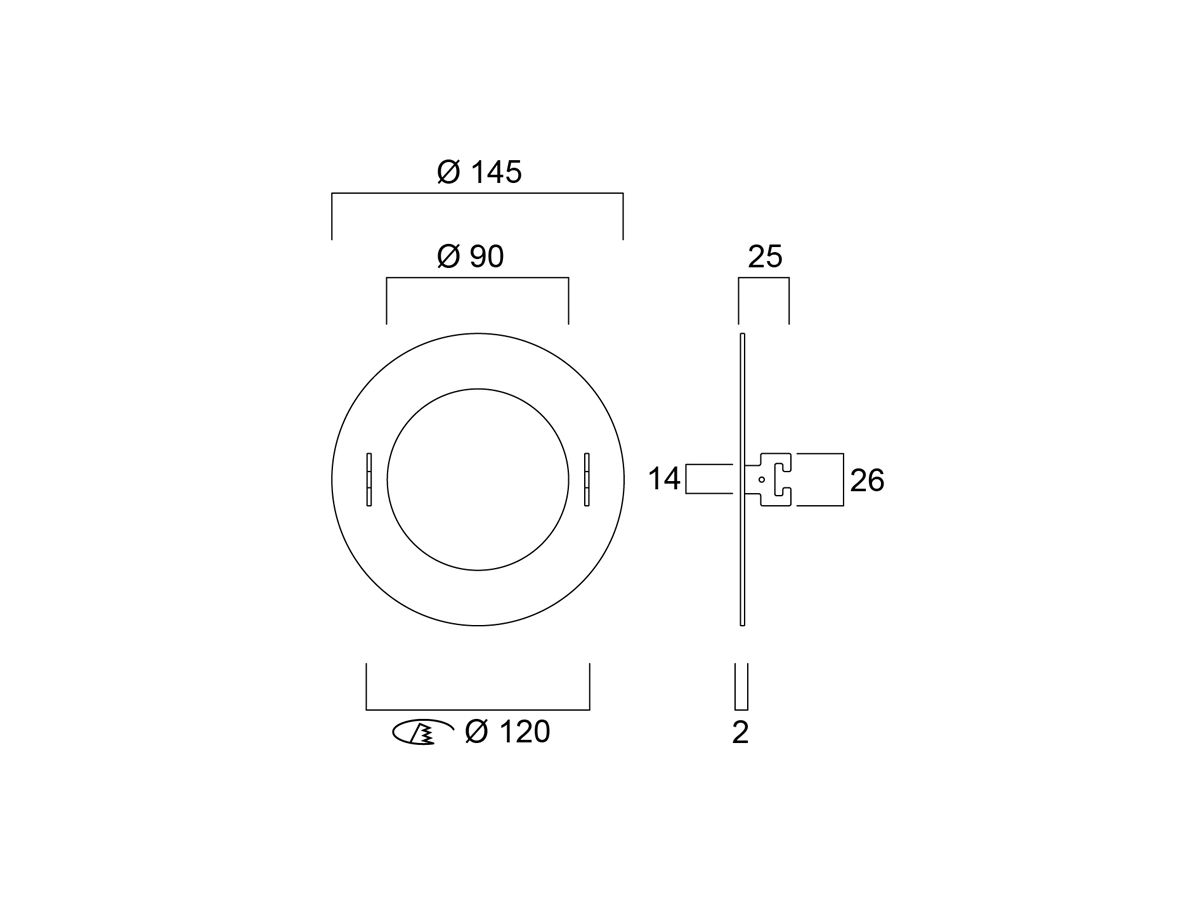 Adapterring Feilo Sylvania Ausschnitt Ø90…120mm RAL 9003