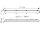 LED-Feuchtraumleuchte ESYLUX OLIVIA-2 32W 5300lm 840 IP66 Abschluss grau