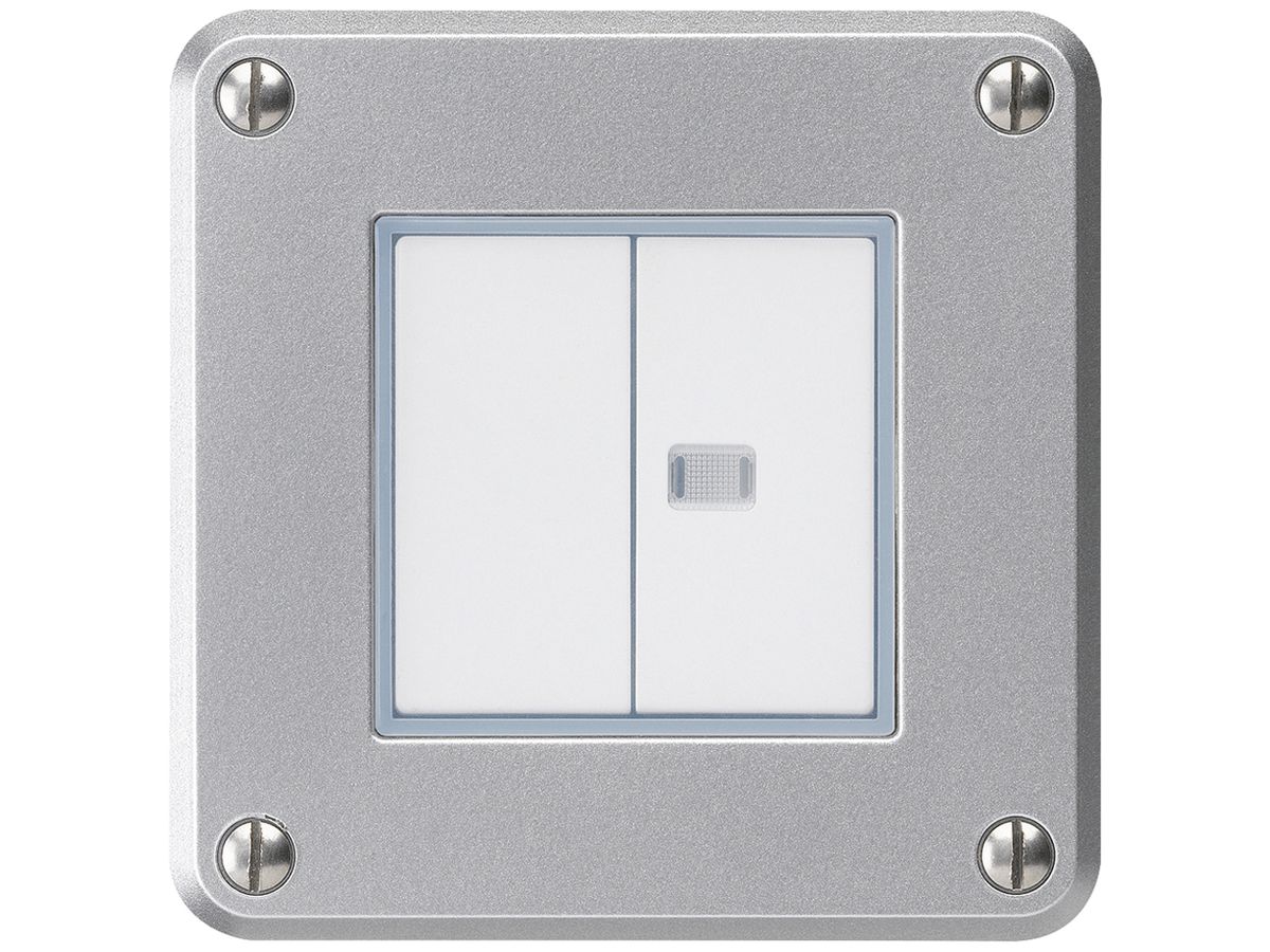 UP-Druckschalter robusto IP55 Schema 3/Drucktaster 1×beleuchtet aluminium