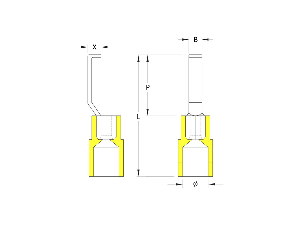 Kabelschuh Weidmüller HBT isoliert 4…6mm² gelb