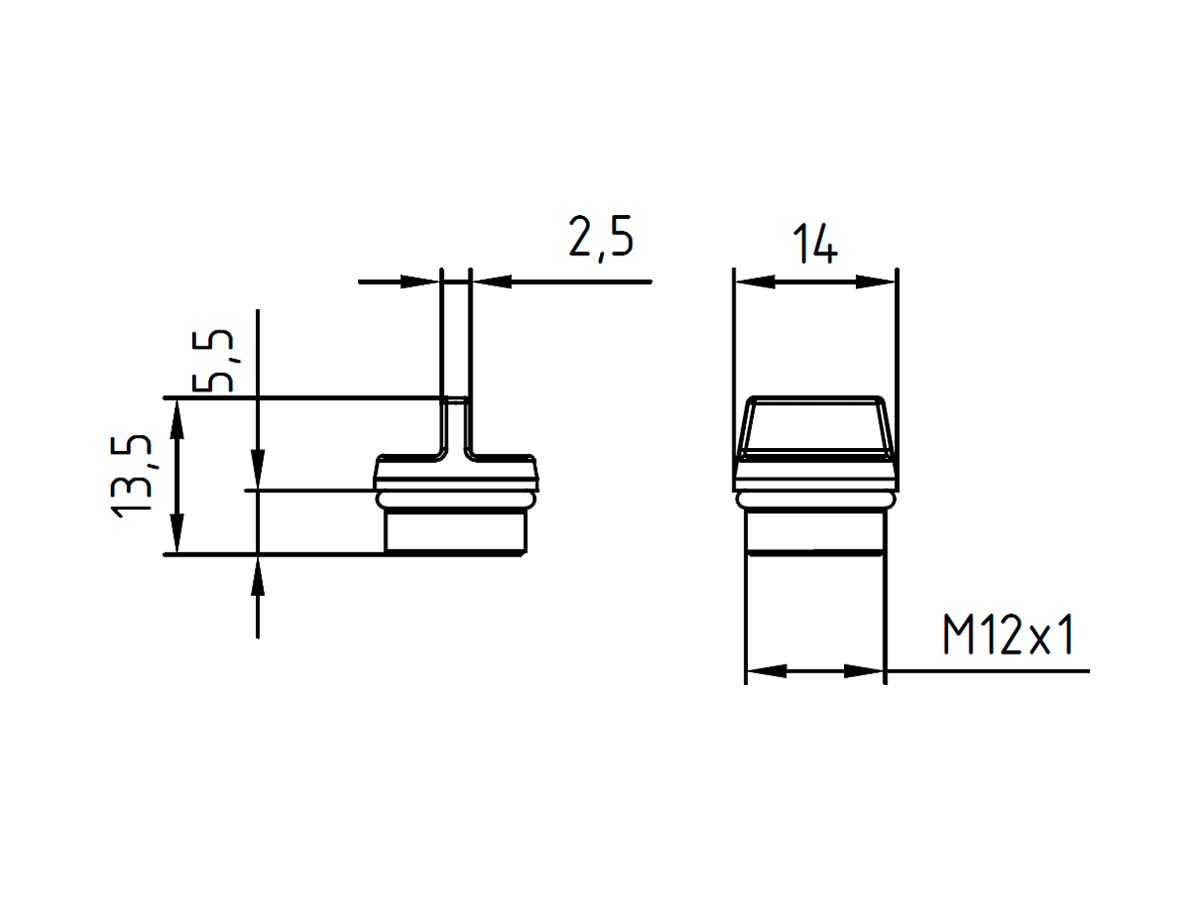 ASi-Verschlusskappe Siemens 3RK1 für M12-Anschlüsse von Kompaktmodul IP67