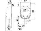 Schnellverleger BET 2056 U-Fuss Metall 46…52mm 1×Kabel A4 1.4571