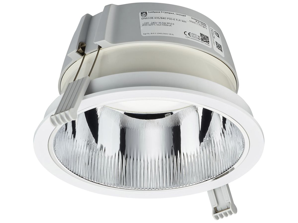 LED-Downlight Philips LuxSpace Compact FLR 13.4W 2500lm 840 WB Ø214mm weiss