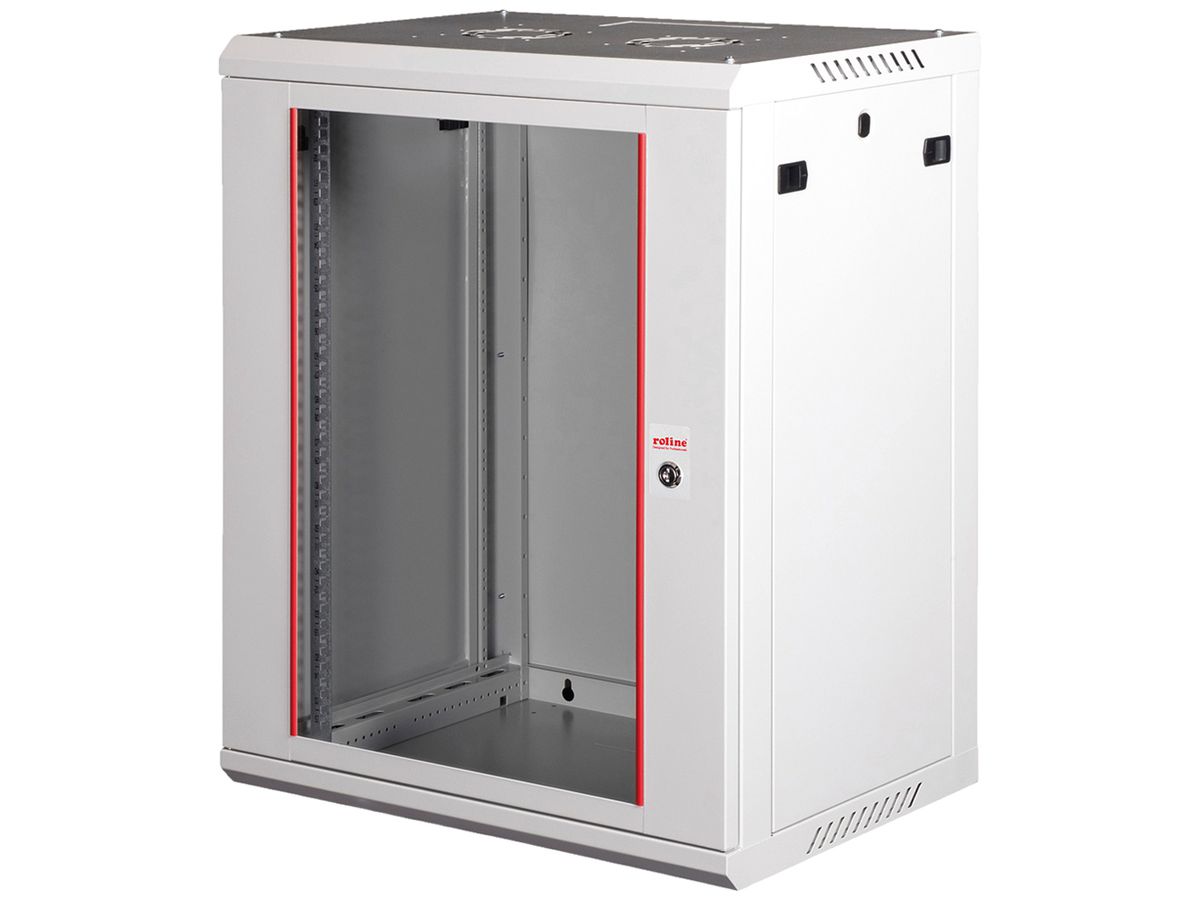 Wandgehäuse 19" ROLINE Basic Plus 600×912×450mm 18HE 1×Tür Stahl grau