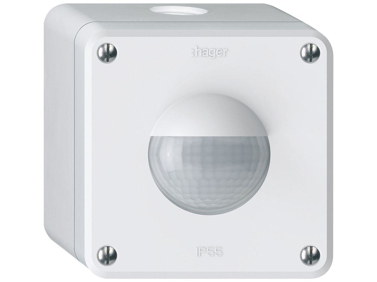 AP-Bewegungsmelder Hager robusto IP55 3-Draht weiss