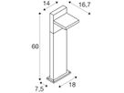 LED-Pollerleuchte SLV ABRIDOR POLE 60 14W 3000/4000K 750lm IP55 anthrazit