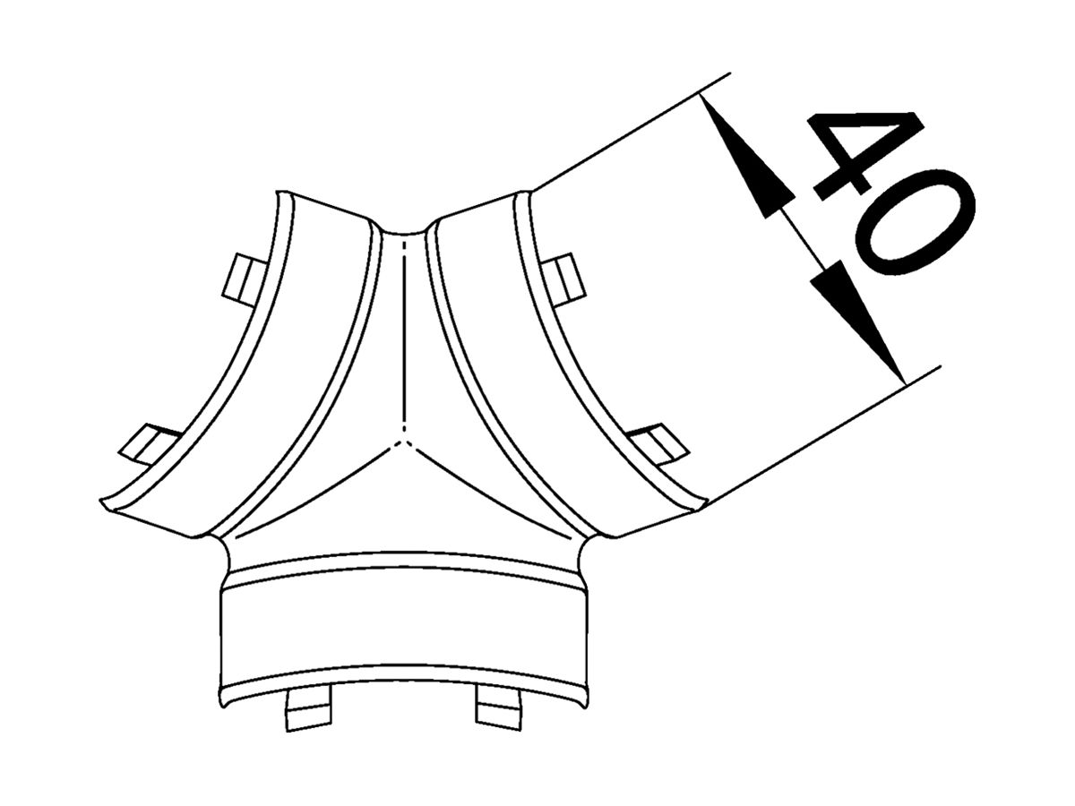 T-Stück tehalit EK 40040, verkehrsweiss