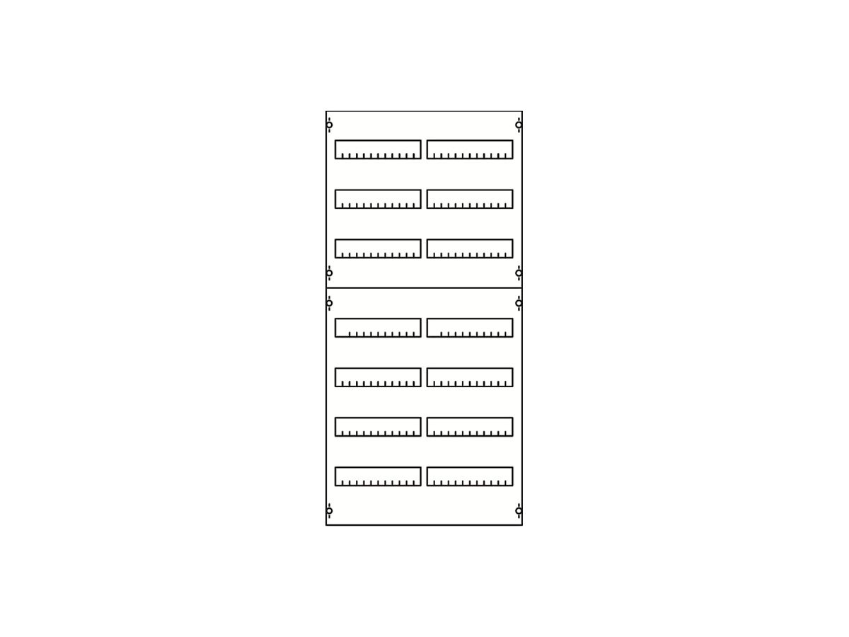 REG-Ausbaumodul ABB 2V3A, für Kleinverteiler CombiLine 2-Feld 7-reihig 168TE