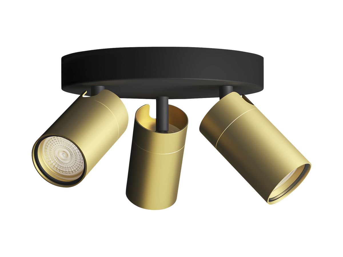 Spot Philips Idris GU10 3×5W IP44 222×196mm schwarz/Messing