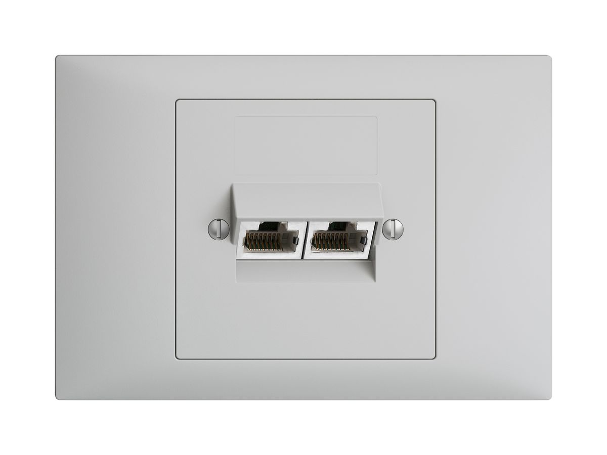 EB-Dose 2×RJ45/s 4P getr. EDIZIOdue hellgrau ITplus