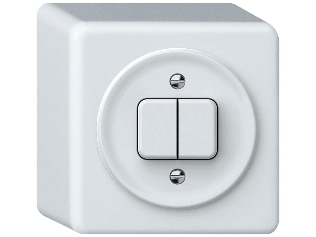 AP-Druckschalter origin Sch 1 (3+3) 88×88×54mm weiss