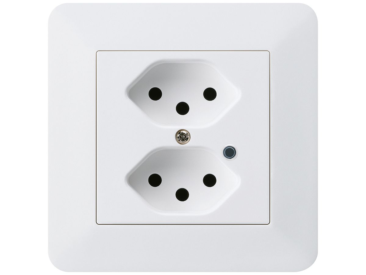 UP-Steckdose Hager kallysto.trend 2×T13 beleuchtet C ultraweiss