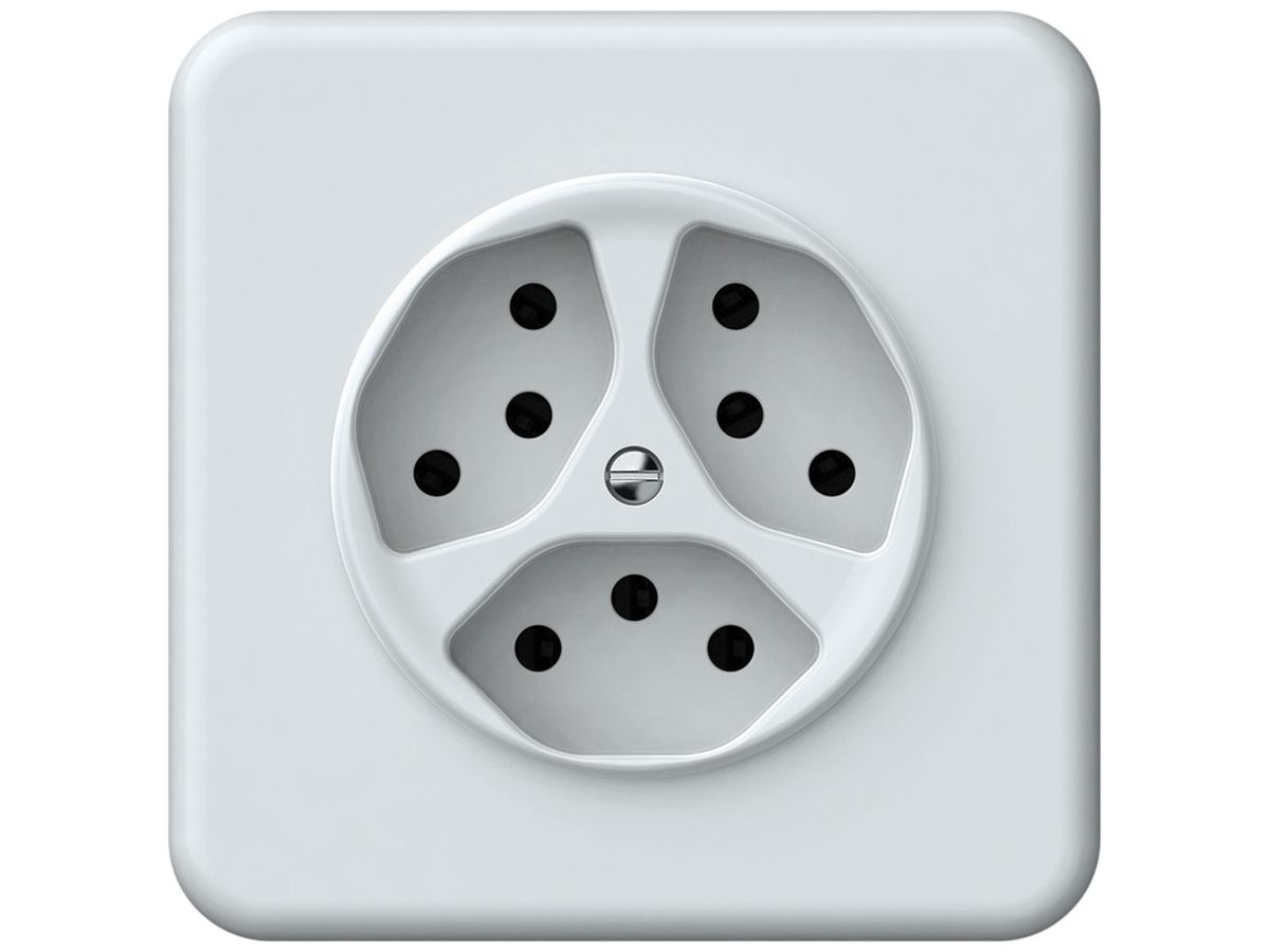 UP-Steckdose origin 3×Typ 13 10A 230V 92×92mm weiss