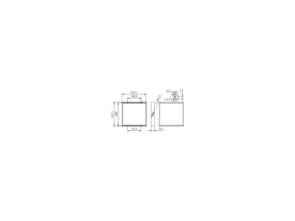 Anbaurahmen Philips RC159Z SMB Aluminium 615.5×615.5×78.5mm weiss