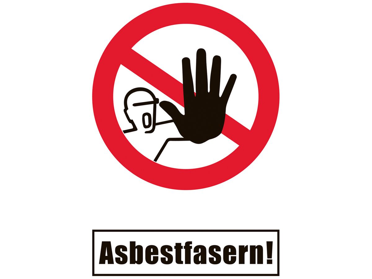 Warnschild Cimco ASBEST Zutritt verboten 495×660mm rot/weiss
