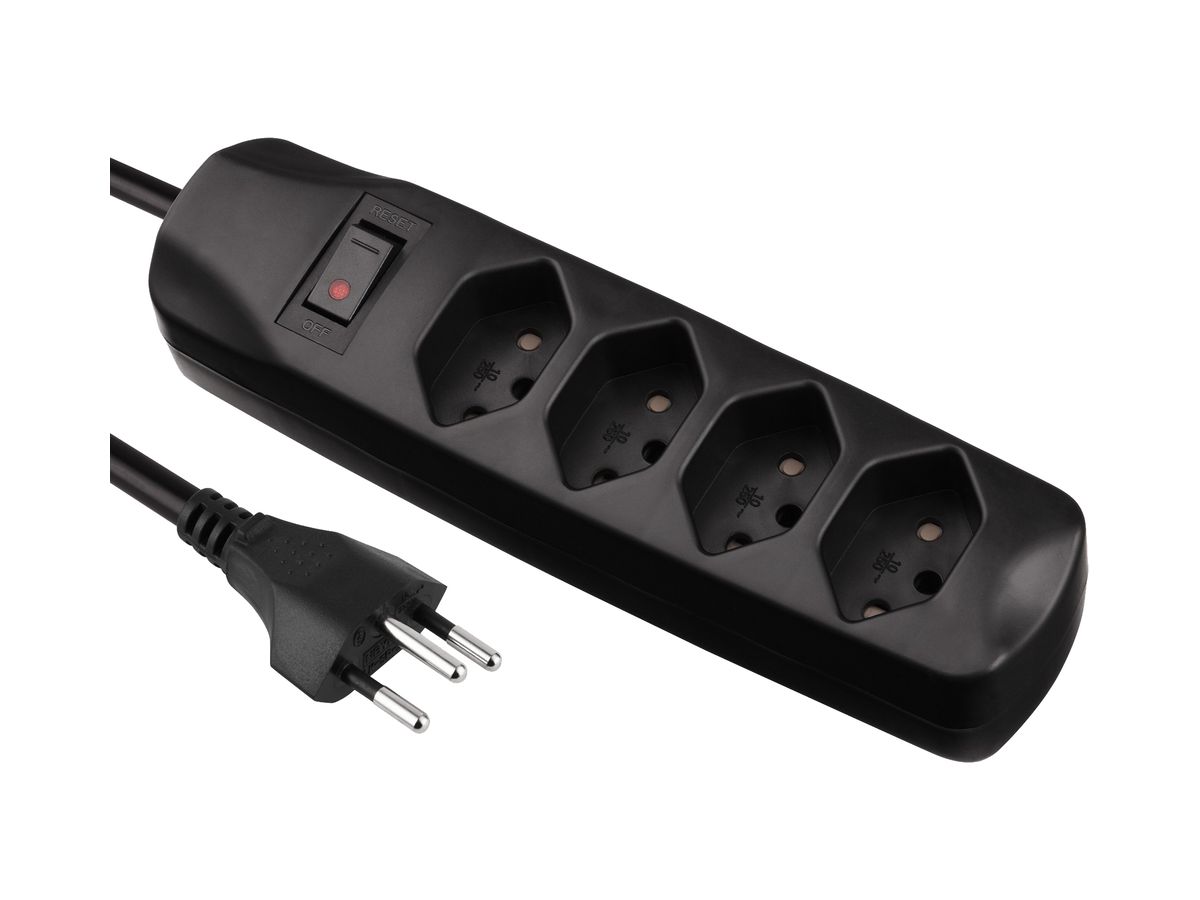 Steckdosenleiste Fix-Line 10A I/O 4×T13 1.5m schwarz