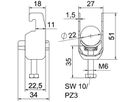 Schnellverleger BET 2056 U-Fuss Kunststoff 16…22mm 1×Kabel A2 1.4301