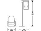 Wegeleuchte LDV ENDURA CLASSIC CASCADE E27 amber 520mm Aluminium anthrazit