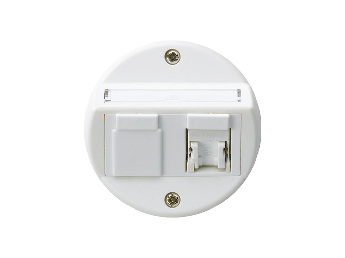 UP-Einsatz basico A Kat.5e 1×RJ45/u Schrägauslass weiss