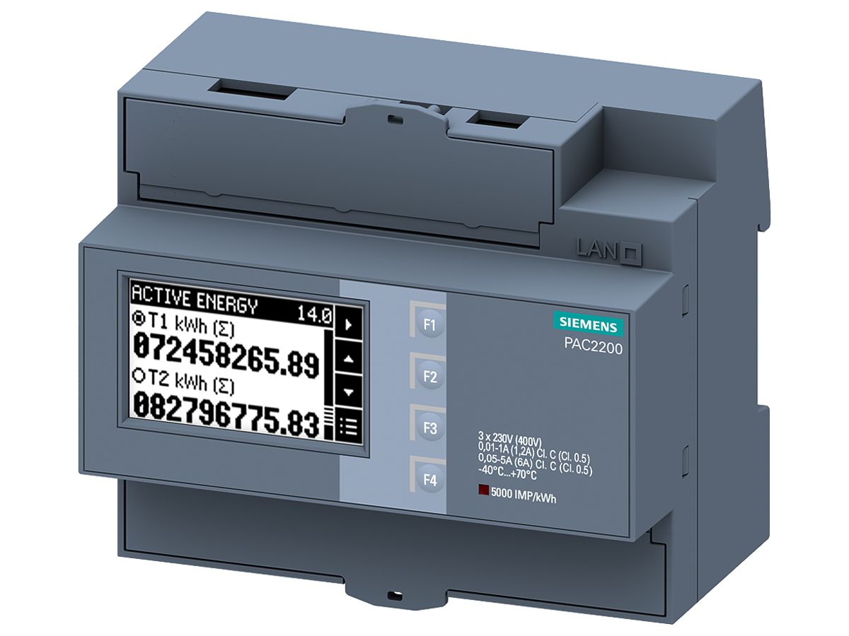 Energiemessgerät Siemens SENTRON PAC2200 5A ModbusRTU Schraubklemmen