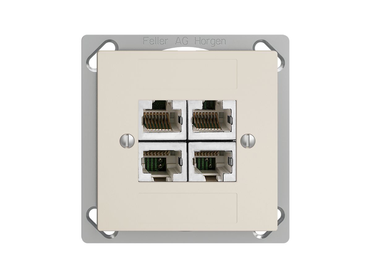 EB-Dose 4×RJ45/s 4P getr. EDIZIOdue crema ITplus
