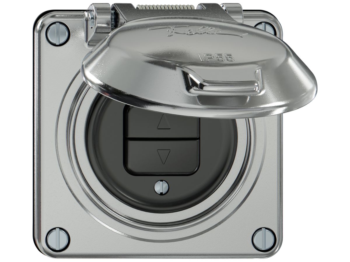 Storenschalter ELEMENT 1P 2 Tasten mit Deckel aluminium