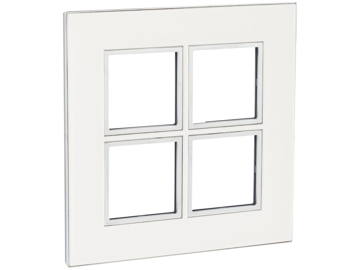 Abdeckrahmen ATO 2×2 Modul Glas-weiss, mit Zierrahmen