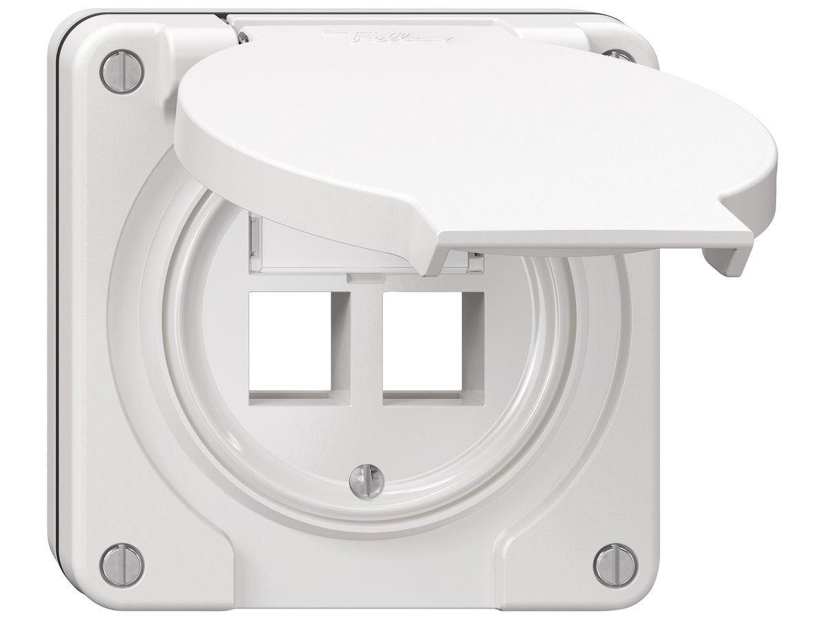 UP-Montageset NEVO Keystone SNAPFIX® für 2 Buchsen 87×87mm ws