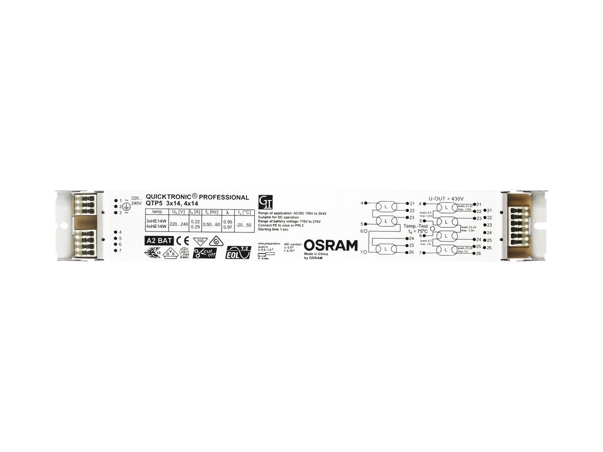 EVG Quicktronic QTP5 3×/4×14W für Notbeleuchtung