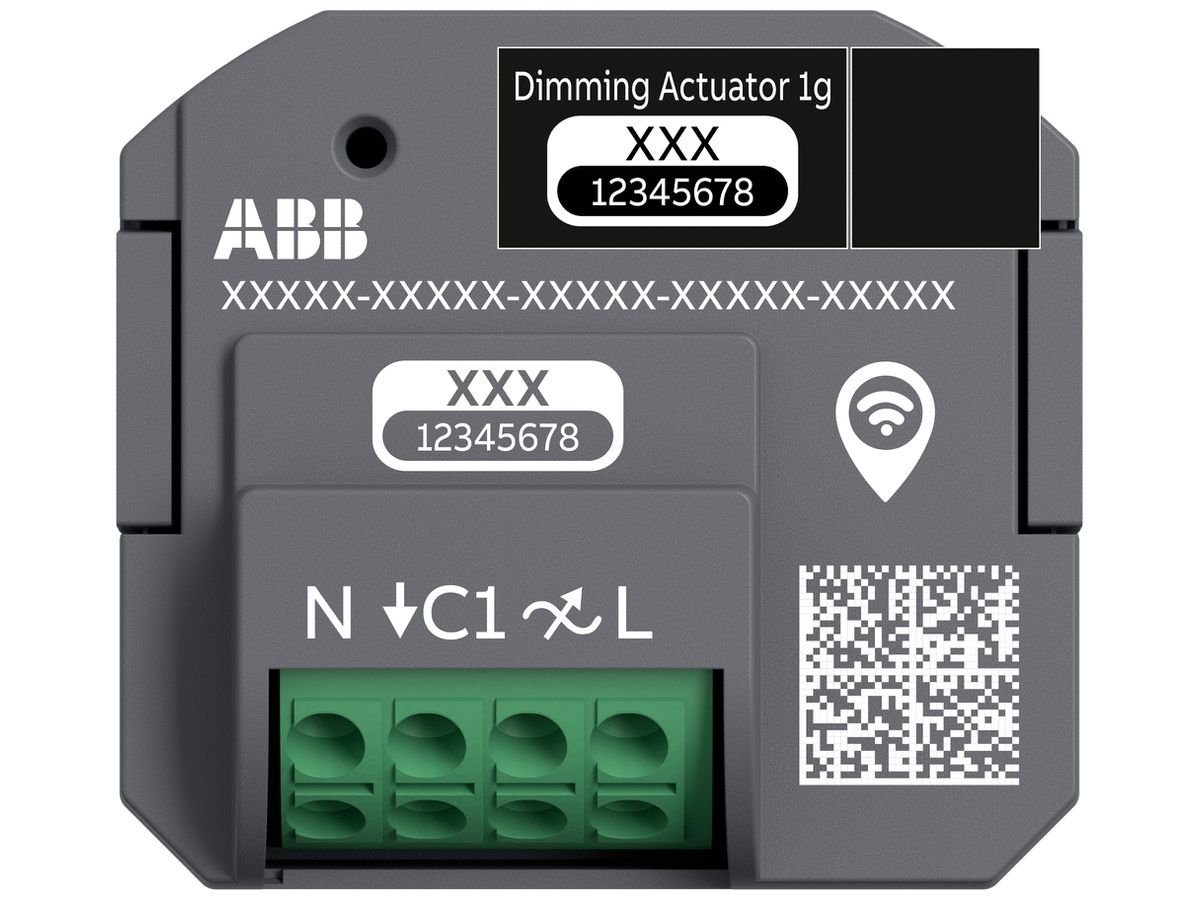 EB-RF-Dimmaktor ABB free@home wireless 1×Ausg 3…180W 230V