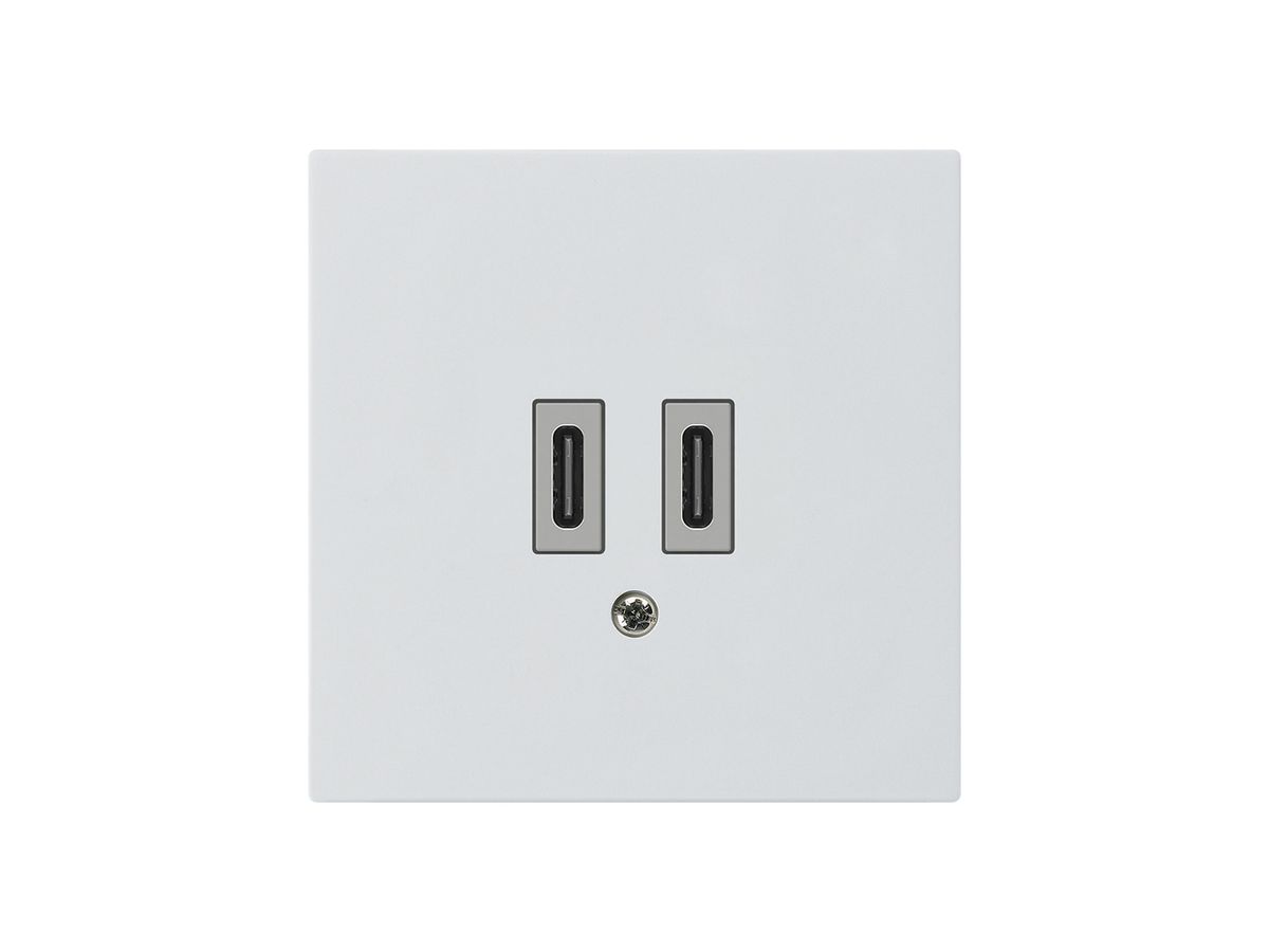 USB-Ladesteckdose Hager kallysto C-C 20W 5V 60×60mm weiss