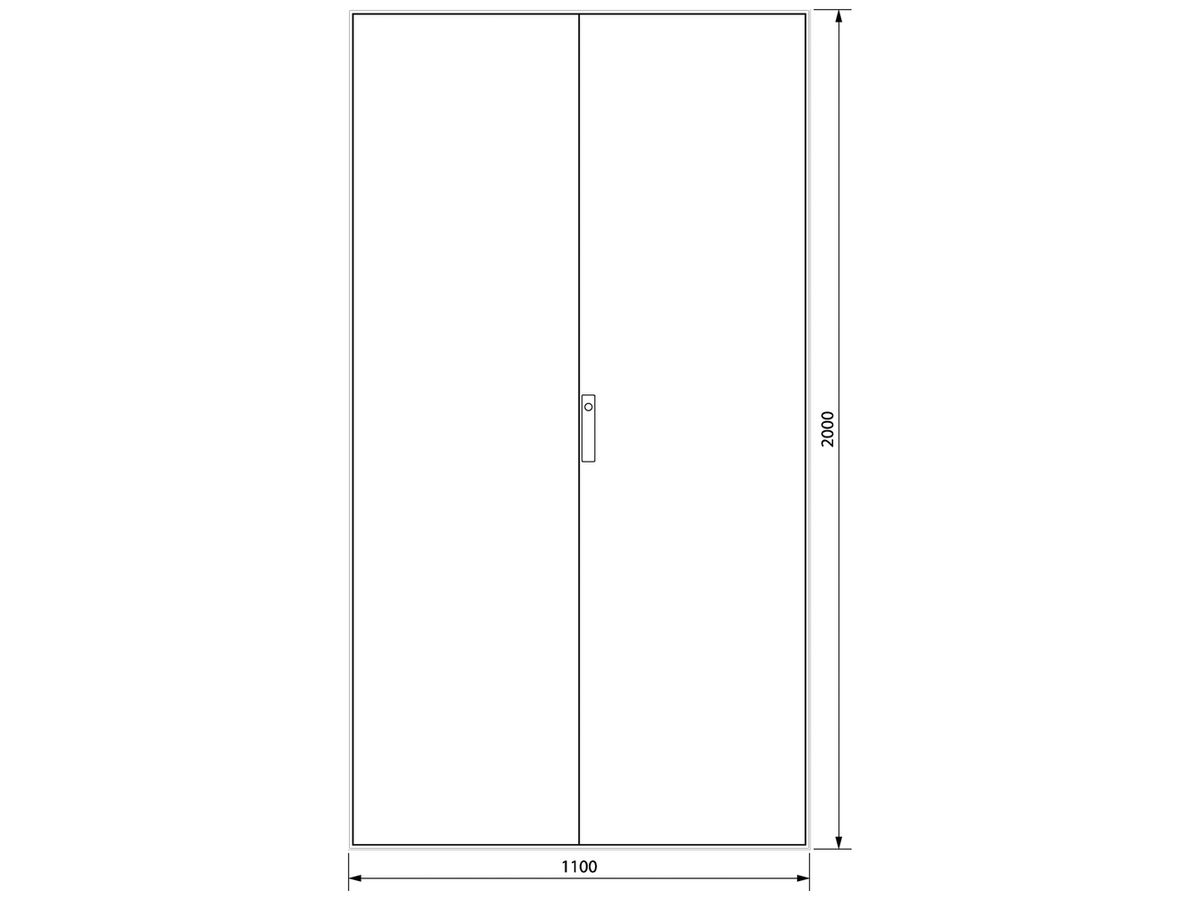 Standgehäuse Hager FG24WE 1100×2000×400mm grau