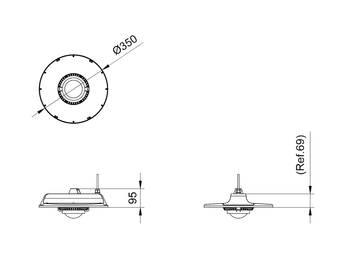 LED-Hallenstrahler Philips CoreLine 82W 15000lm 4000K IP65 VWB DIM Ø350 grau