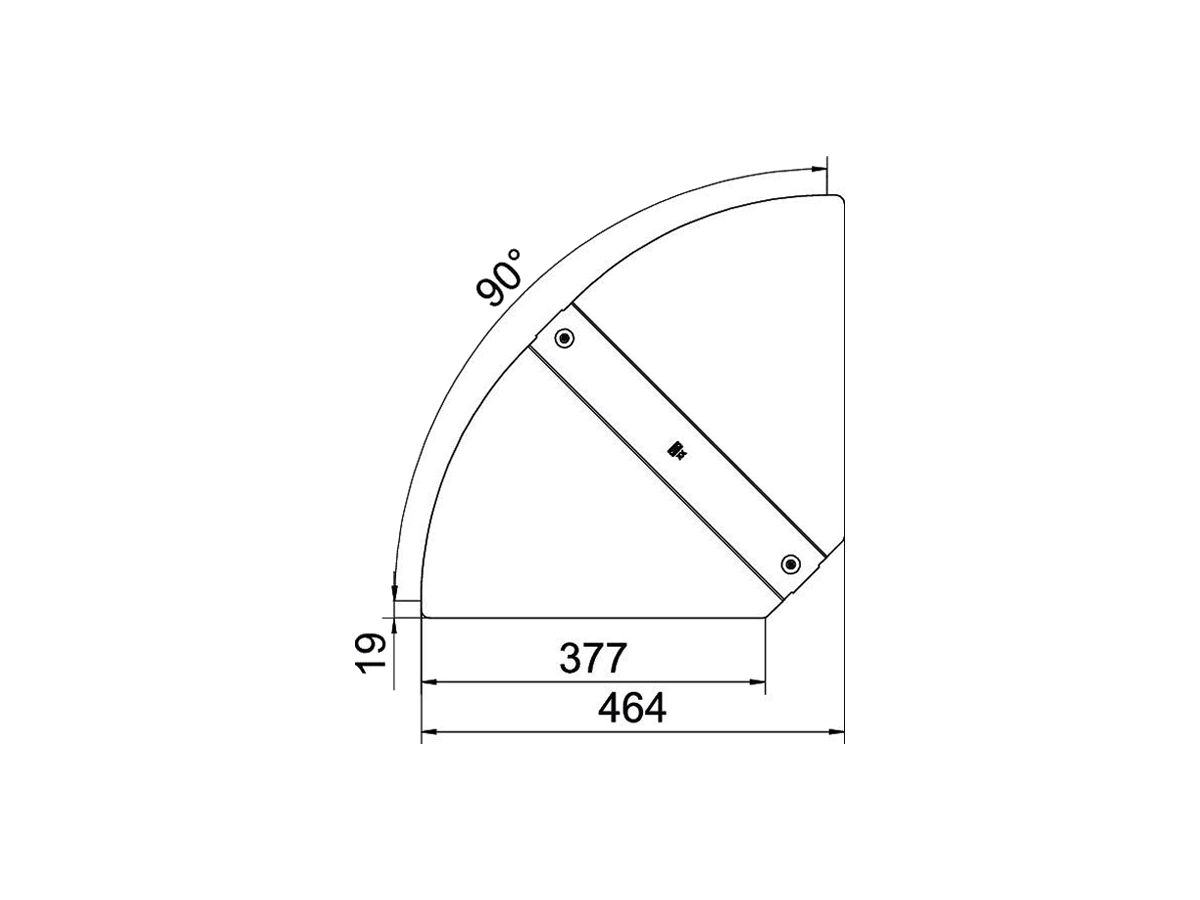Deckel BET RBD W zu Bogen verstellbar 400mm Edelstahl A2 blank