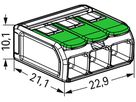 Verbindungsklemme WAGO Green Range 3L 0.5…6mm² mit Hebel gn Transparent