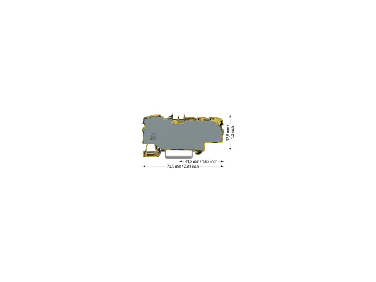 Durchgangsklemme WAGO Contact TOPJOB S 1×6/6×1.5mm² Ex e II dunkelgrau/gelb
