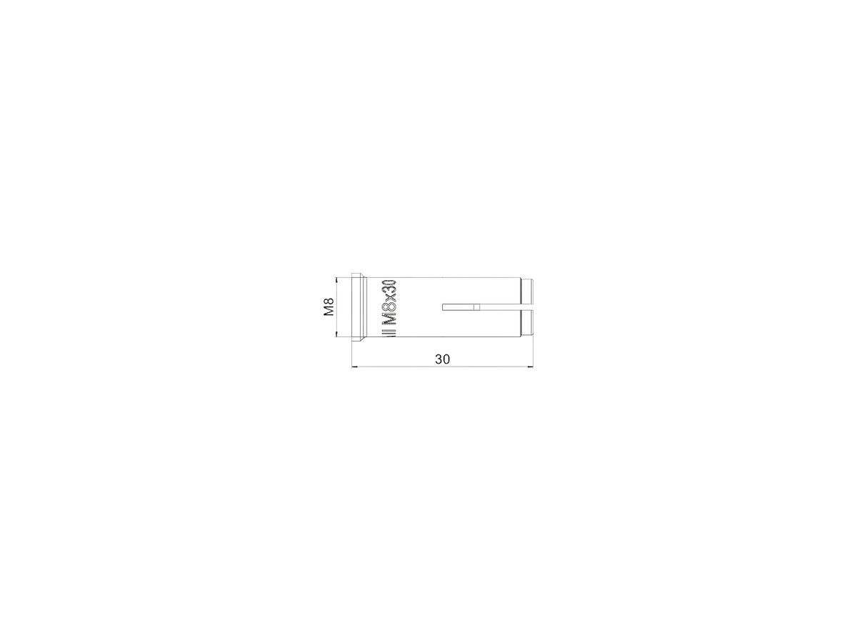 Einschlagdübel BET EA II M8 Ø10×30mm St galvanisch/ elektrolytisch verz.