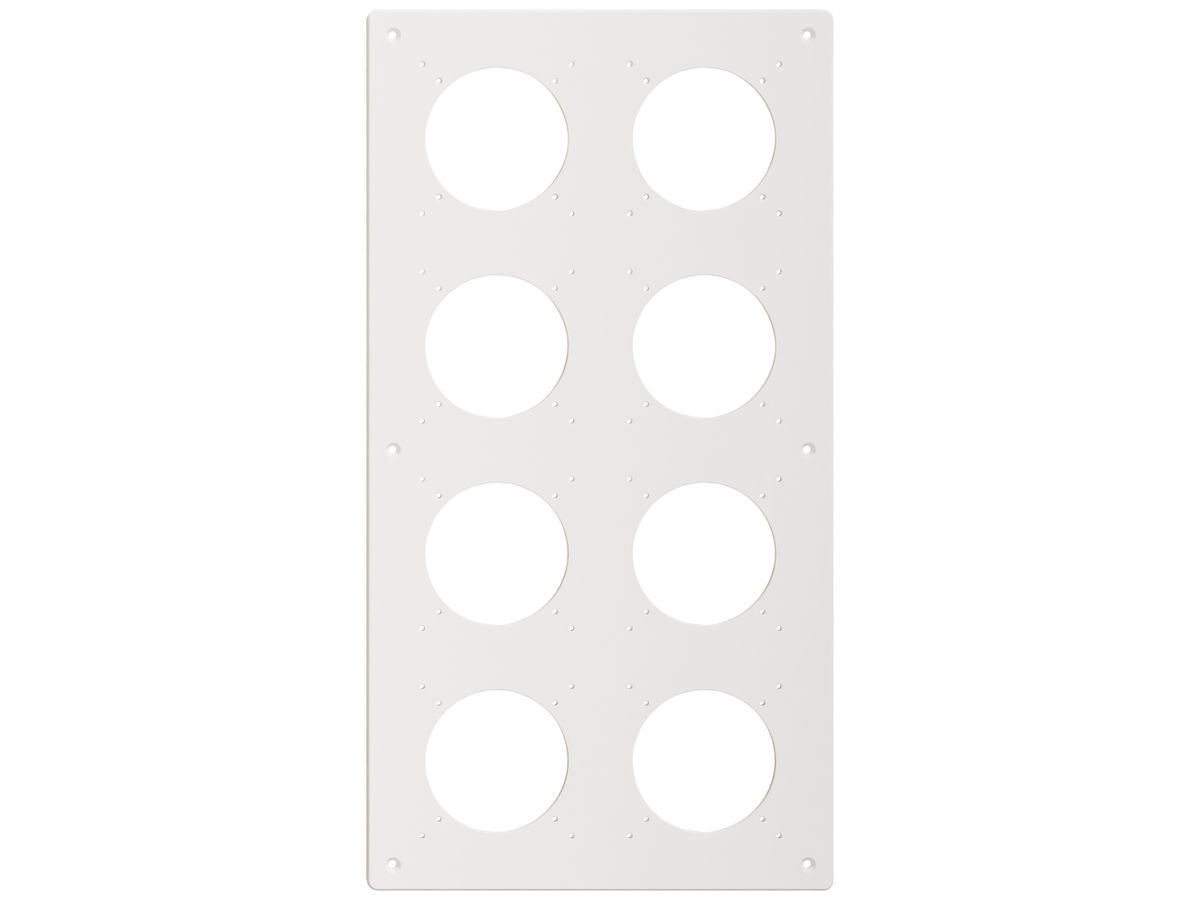 Montageplatte Feller NEVO SNAPFIX® 4×2 Ø69mm 225×425mm weiss