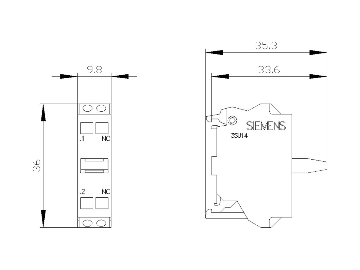 Kontaktmodul Siemens SIRIUS ACT 1Ö Boden Federzugklemmen