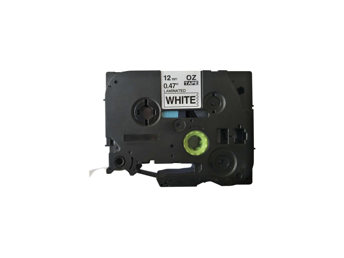 Schriftbandkassette kompatibel zu OZE-231, 12mm×8m, weiss/schwarz