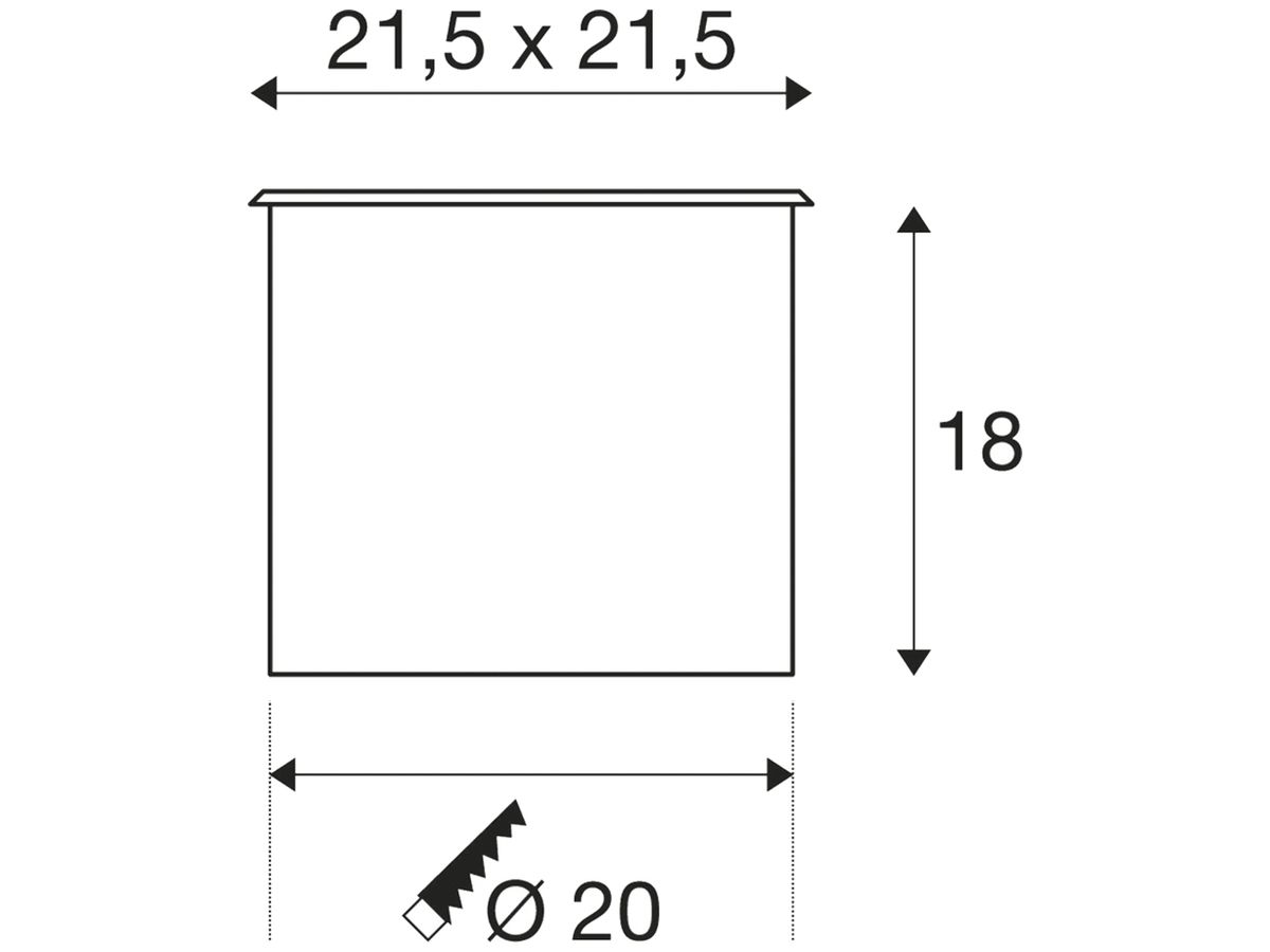 EB-Bodenleuchte SLV DASAR, GU10 75W eckig IP67 Edelstahl