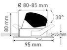EB-LED-Spot maxLUCE ROUND 230 8W 850lm 3000K IP44 MB DIM Ø95mm weiss 36°