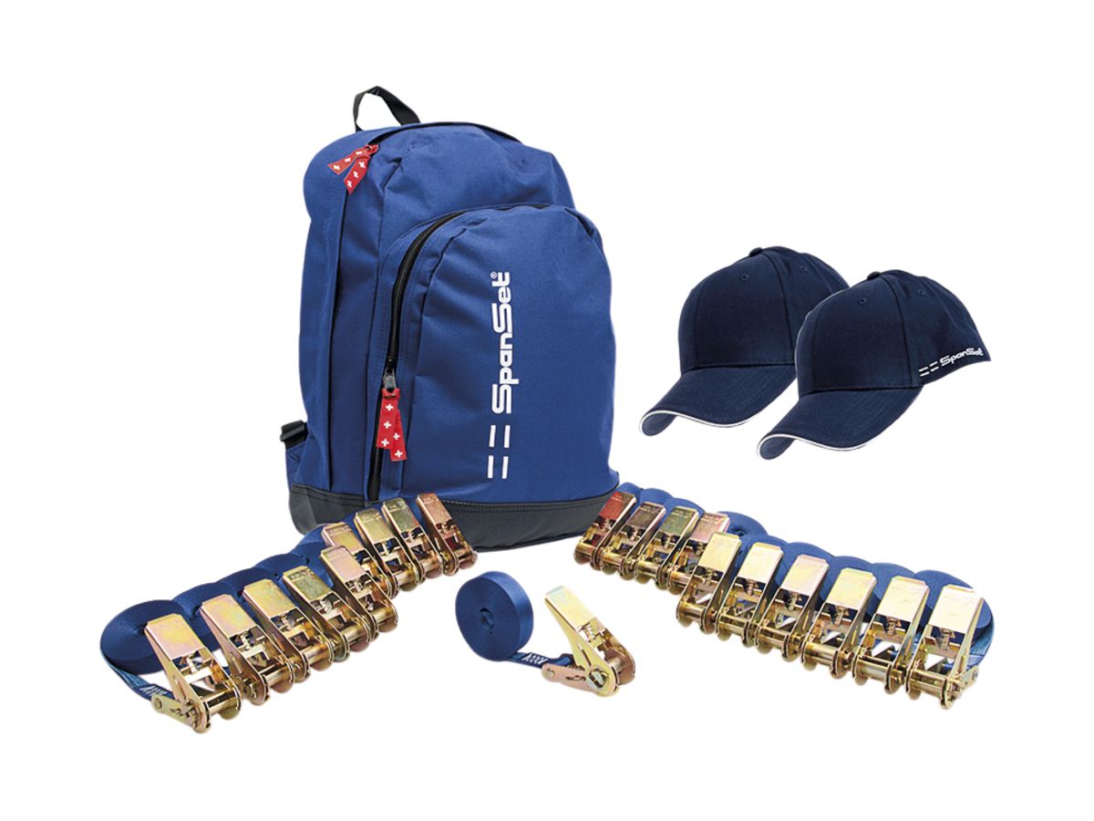 Umreifungsgurt-Set Plica, mit Ratsche, 5m, 25mm, Polyester, blau, 20 Stück