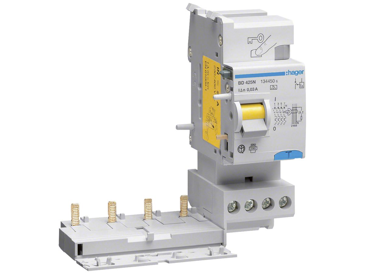 Fehlerstrom-Block Hager 4P 400V 0.03A 25A 2TE