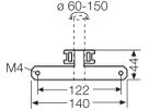 Befestigungsset Hensel f.befestigung von Mi-Gehäusern an Rohr, 60…150mm B=140mm