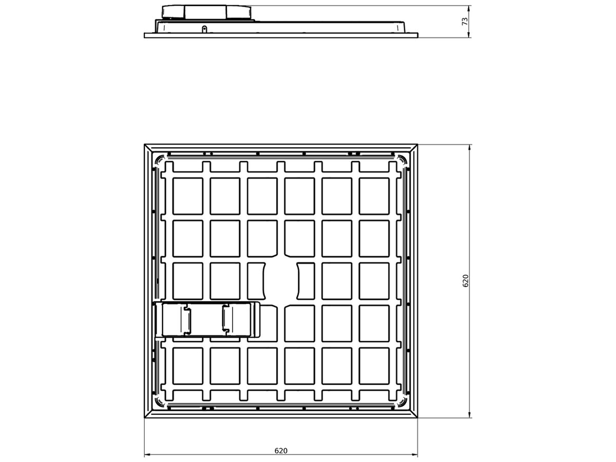LED-Panelleuchte CoreLine UGR 27W 3600lm 840 IP20/40 DALI cenbat 620×620 ws