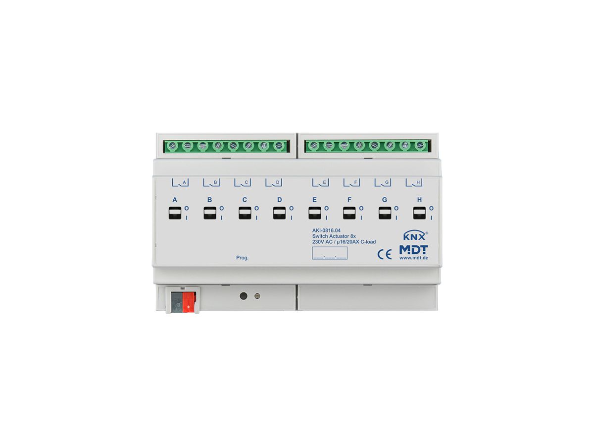 REG-Schaltaktor KNX MDT AKI-0816.04 8-Kan 16A 230VAC 8TE
