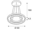 LED-Pendelleuchte SLV ONE DOUBLE UP/DOWN PHASE 35W 1230lm 2700/3000K weiss