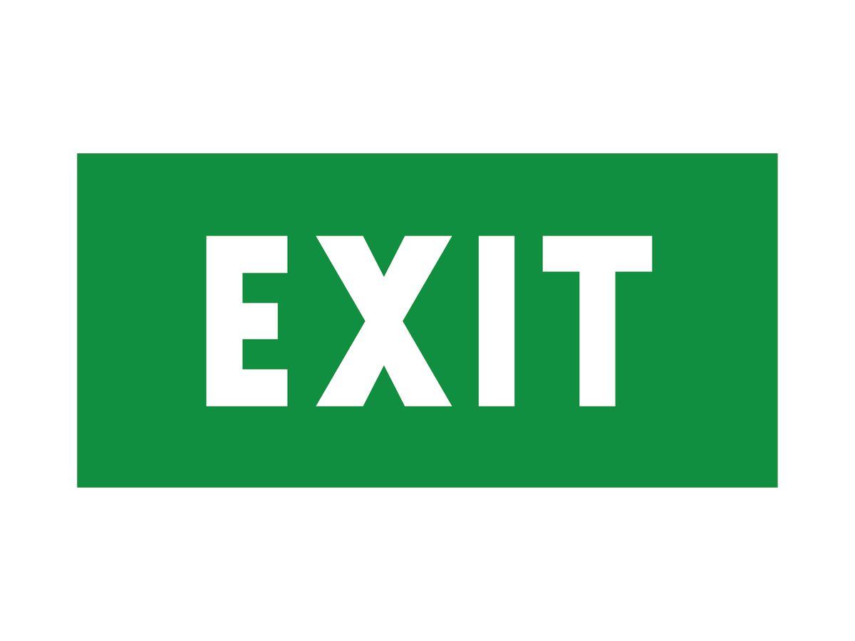 Piktogramm 'EXIT' Legrand 130×310mm weiss/grün
